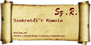 Szekretár Romola névjegykártya